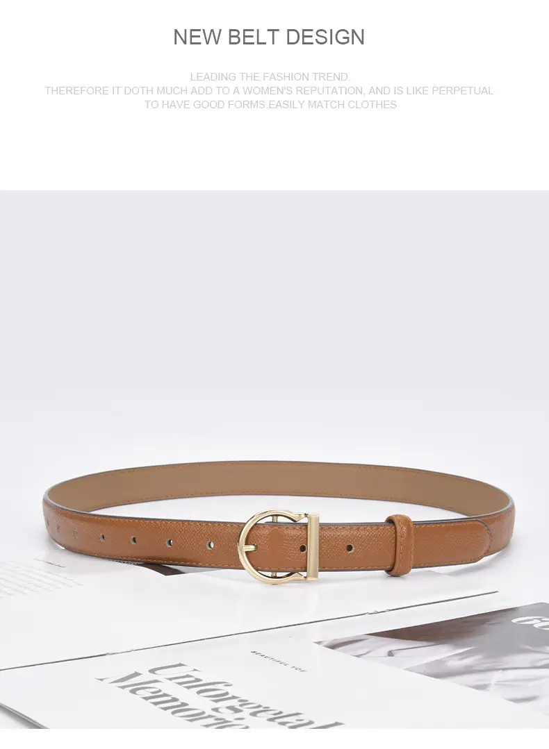 Blue Leather Belt for Women 2.8CM B款 — feature 23