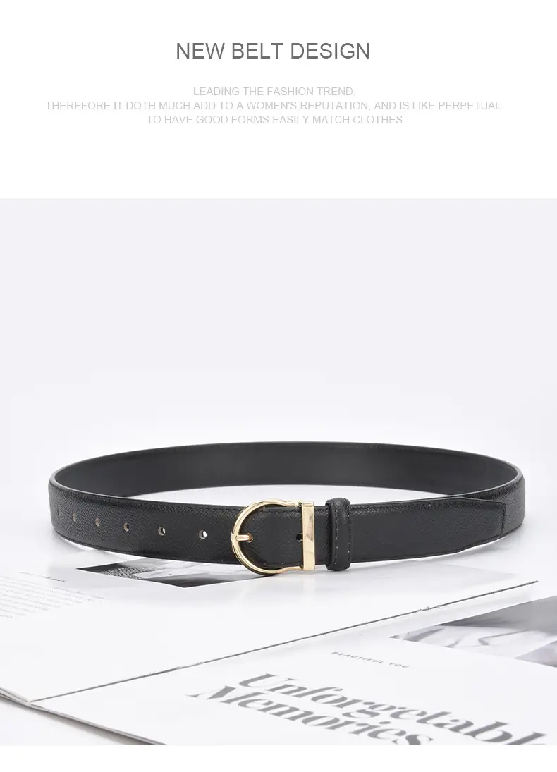 Blue Leather Belt for Women 2.8CM B款 — feature 24