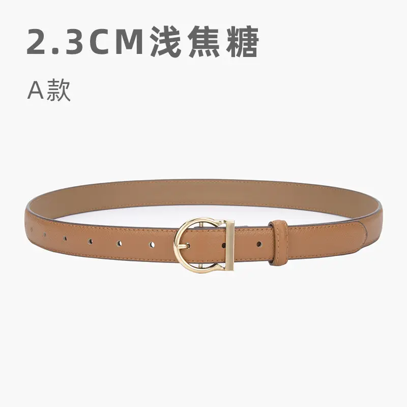 Blue Leather Belt for Women 2.8CM B款 - Image 2
