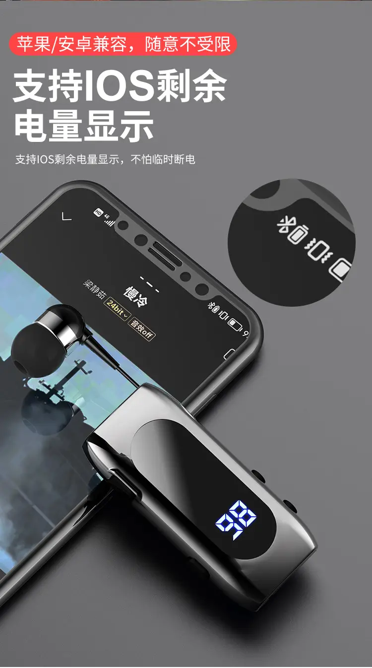 2025 Wireless Retractable Bluetooth Headset with Noise Reduction — feature 14