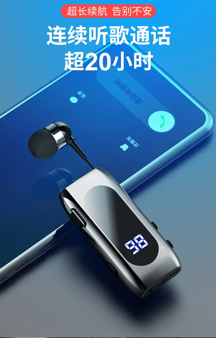 2025 Wireless Retractable Bluetooth Headset with Noise Reduction — feature 6