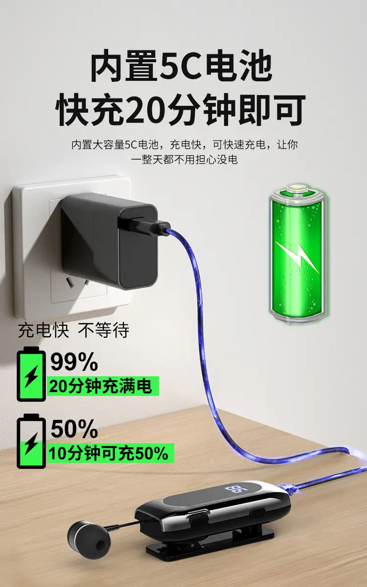 2025 Wireless Retractable Bluetooth Headset with Noise Reduction — feature 9