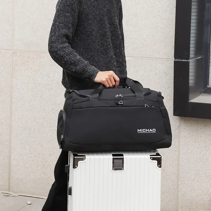 MICHAO Lightweight Travel Bag White Turquoise - Image 8