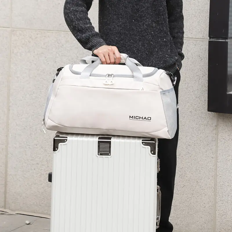 MICHAO Lightweight Travel Bag White Turquoise — feature 19