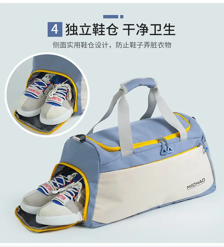 MICHAO Lightweight Travel Bag White Turquoise — feature 5