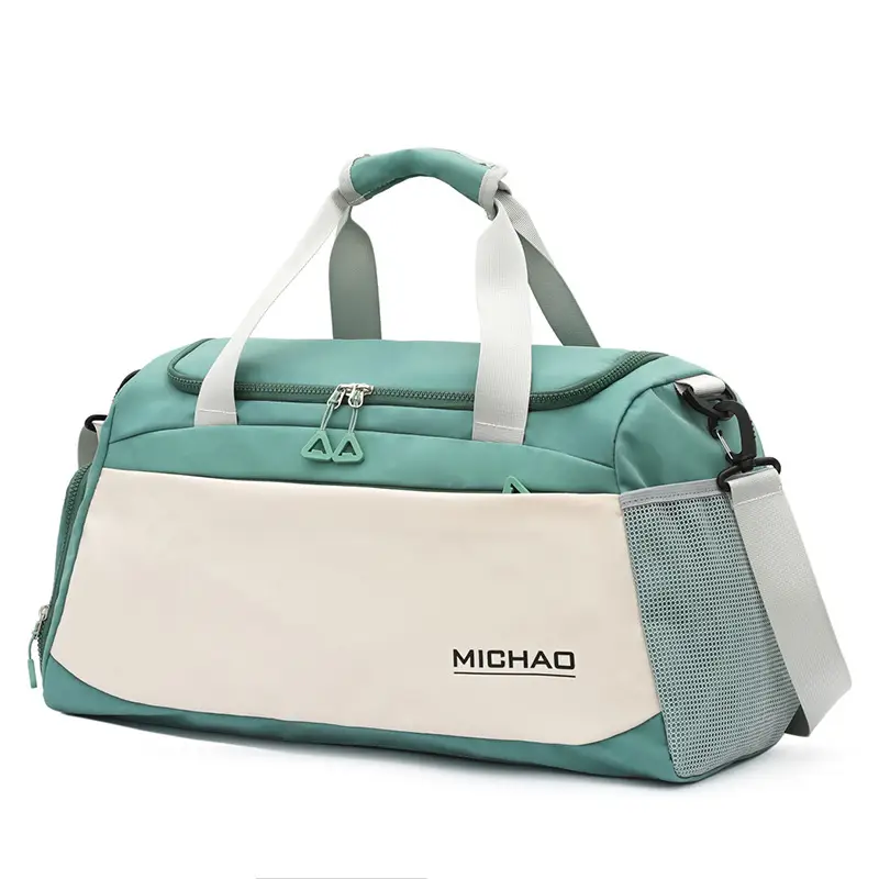 MICHAO Lightweight Travel Bag White Turquoise - Image 3