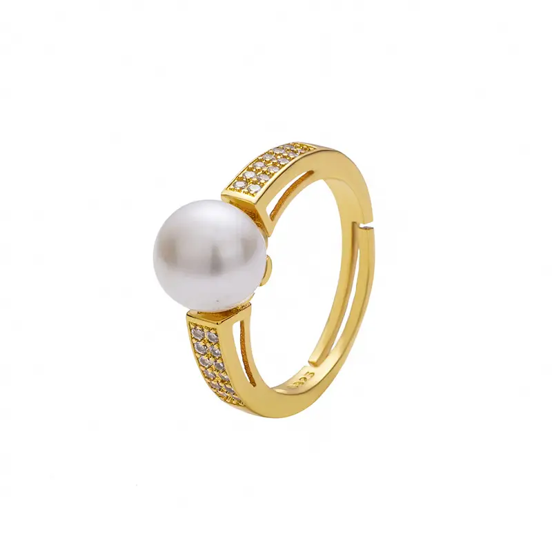 2023 Japanese Clear Zircon Pearl Ring for Women - Image 5