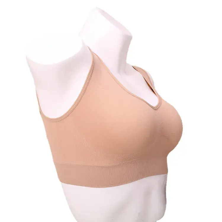 Beige Non-Rims Sports Bra for Girls