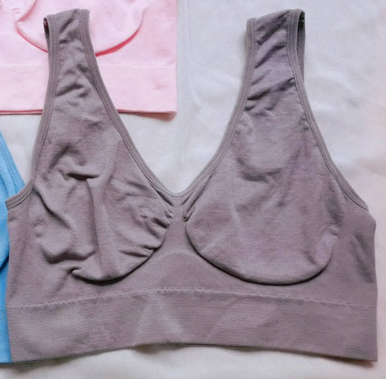 Beige Non-Rims Sports Bra for Girls