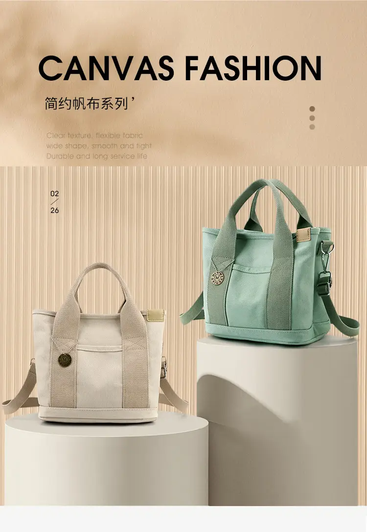 Blue Canvas Crossbody Bag for Women with Large Capacity — feature 2