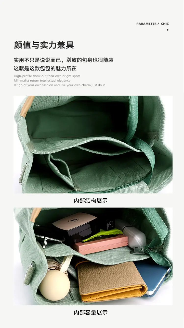 Blue Canvas Crossbody Bag for Women with Large Capacity — feature 9