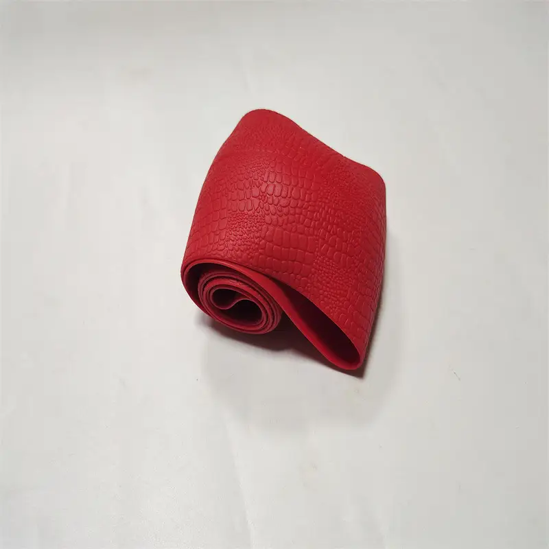 Red Croc Leather Steering Wheel Cover for 2024 - Image 3