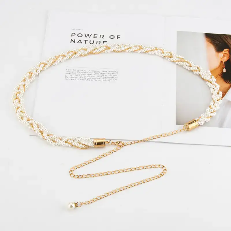 Gold Pearl Chain Belt for Women Fashion Wear - Image 4