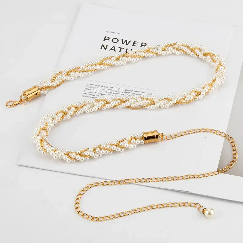 Gold Pearl Chain Belt for Women Fashion Wear - Image 6