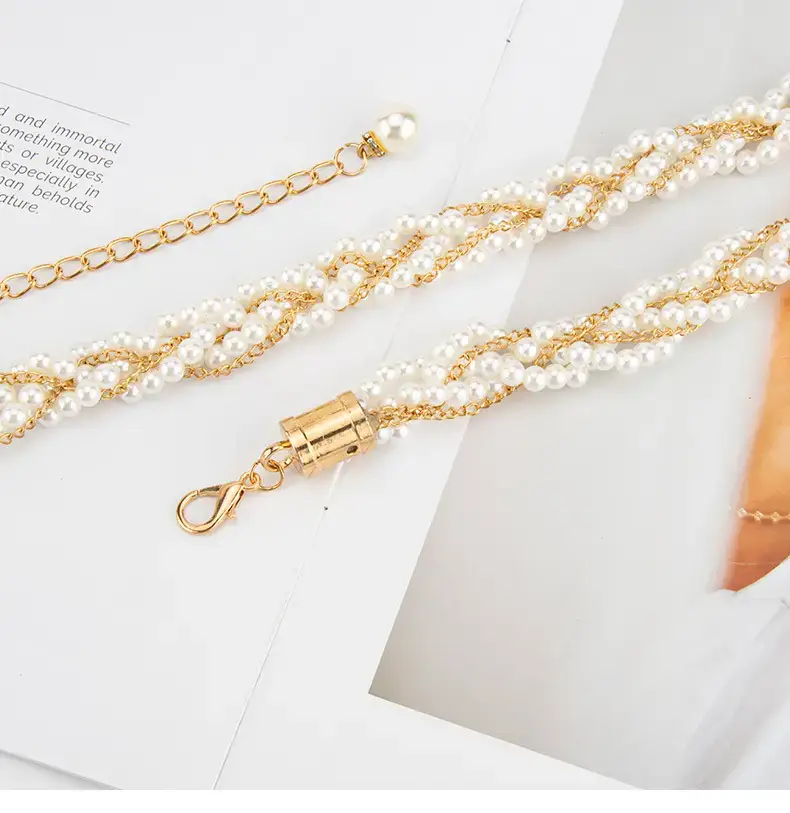 Gold Pearl Chain Belt for Women Fashion Wear β feature 3