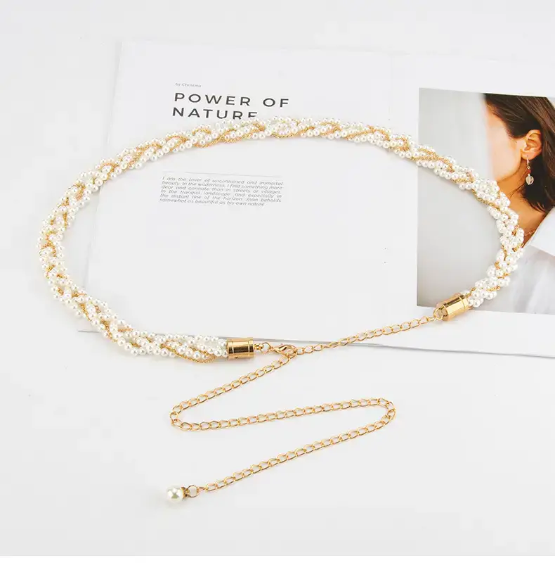 Gold Pearl Chain Belt for Women Fashion Wear β feature 4