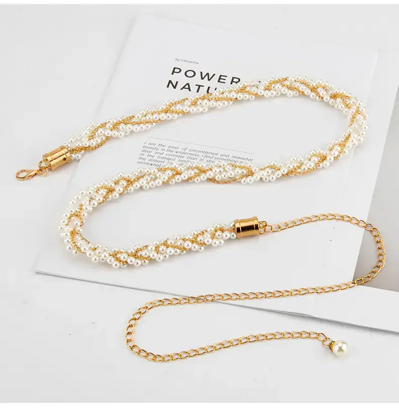 Gold Pearl Chain Belt for Women Fashion Wear β feature 7