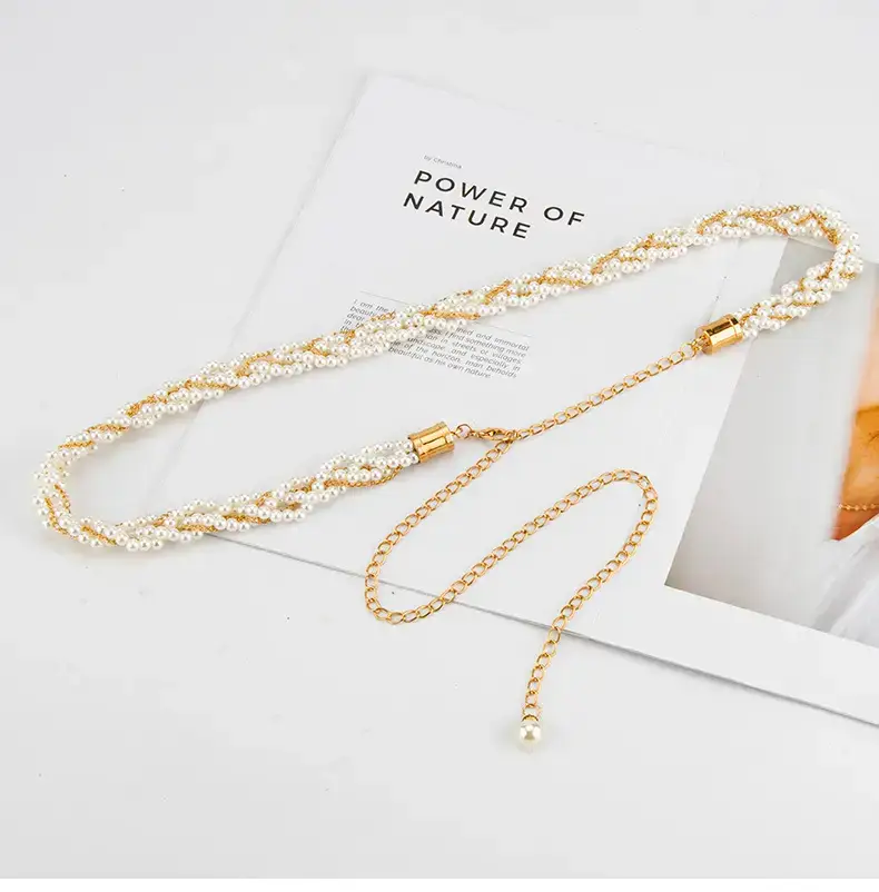 Gold Pearl Chain Belt for Women Fashion Wear β feature 9