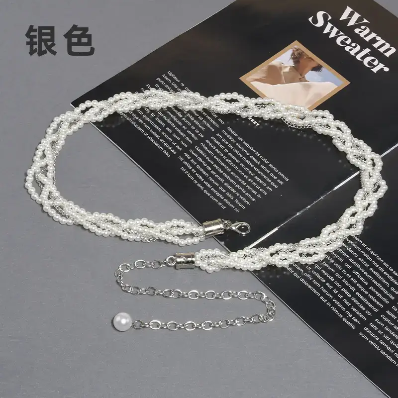 Gold Pearl Chain Belt for Women Fashion Wear - Image 2
