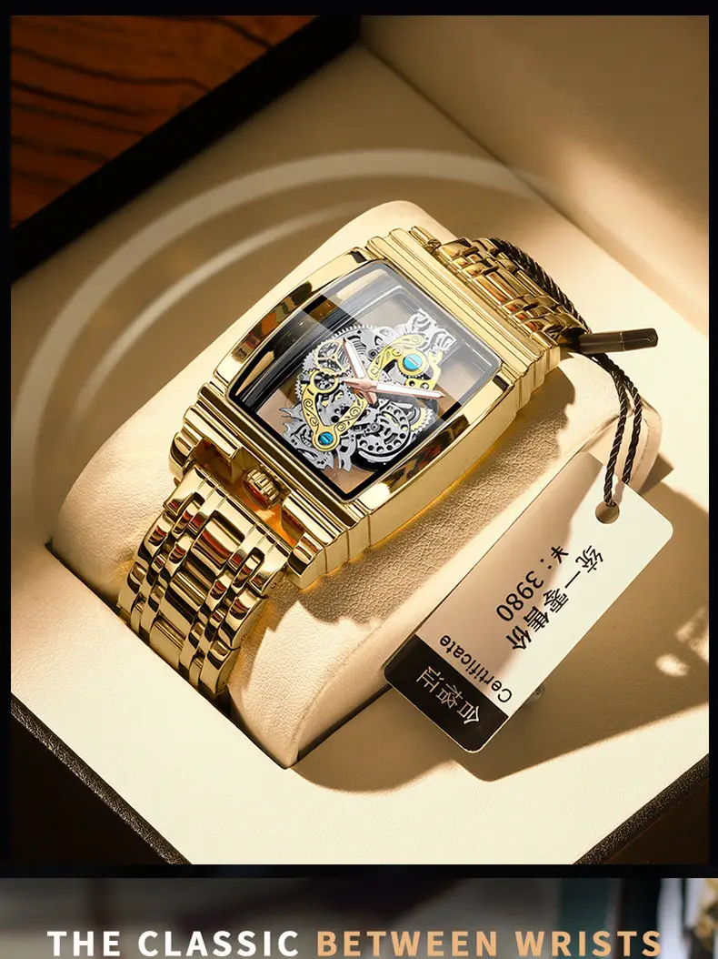 Men's Tourbillon Leather Watch with Gold Mechanism — feature 18