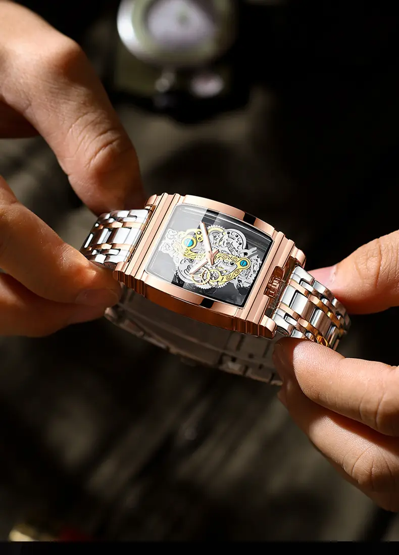 Men's Tourbillon Leather Watch with Gold Mechanism — feature 20