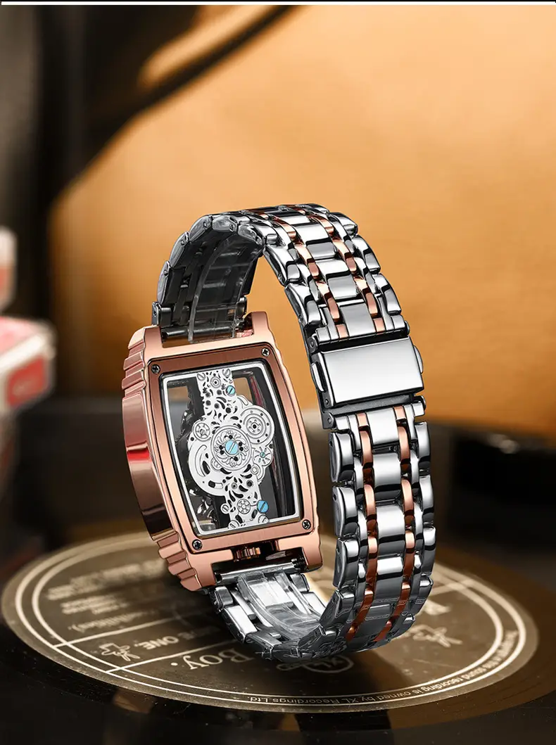 Men's Tourbillon Leather Watch with Gold Mechanism — feature 25