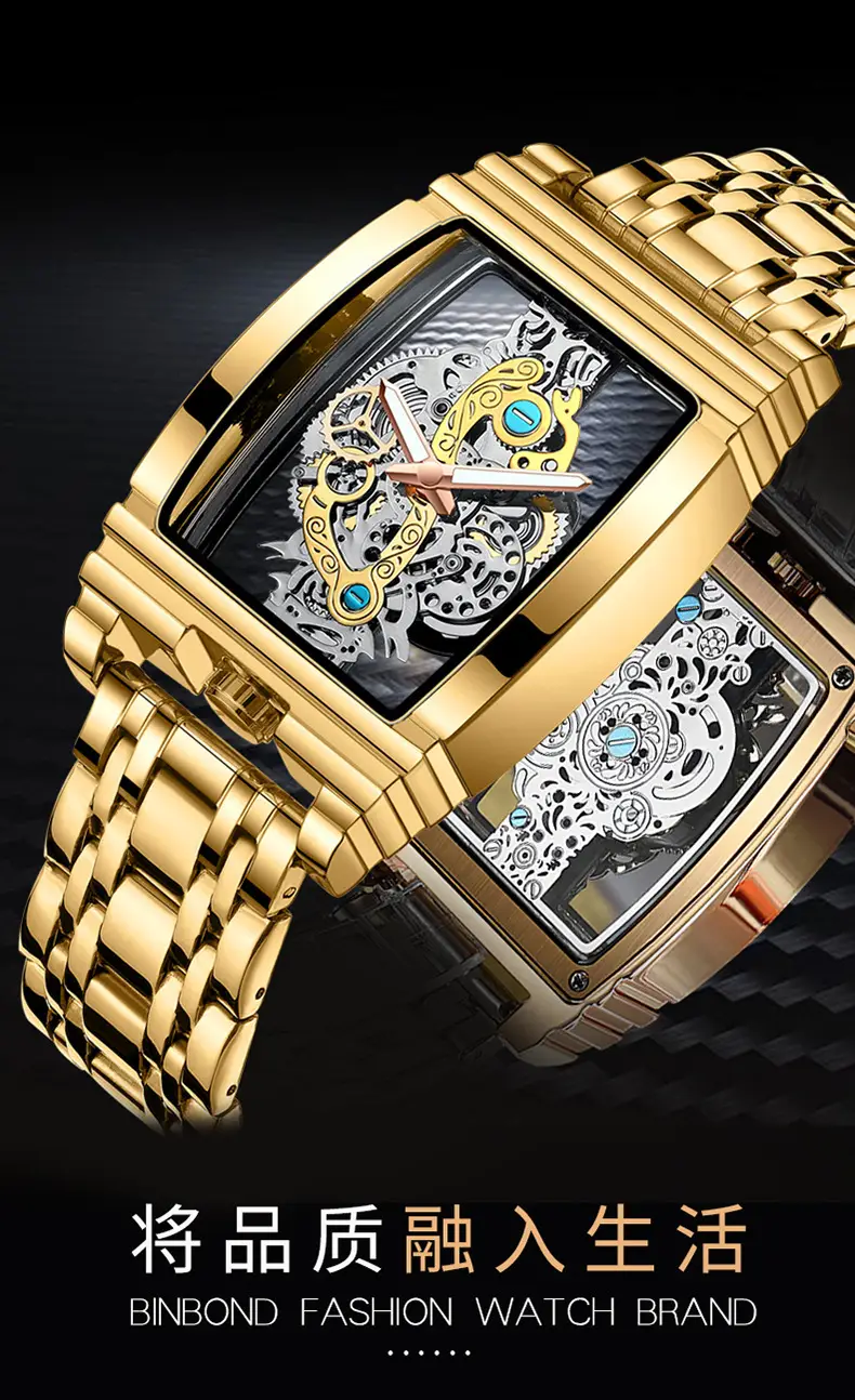 Men's Tourbillon Leather Watch with Gold Mechanism — feature 4