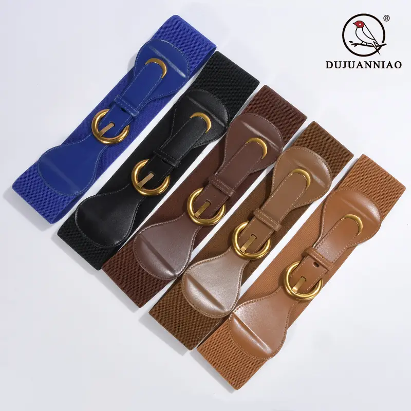 Vintage Waist Seal Tight Waist Belt Elastic Seal Leather Matching Windbreaker - Image 13