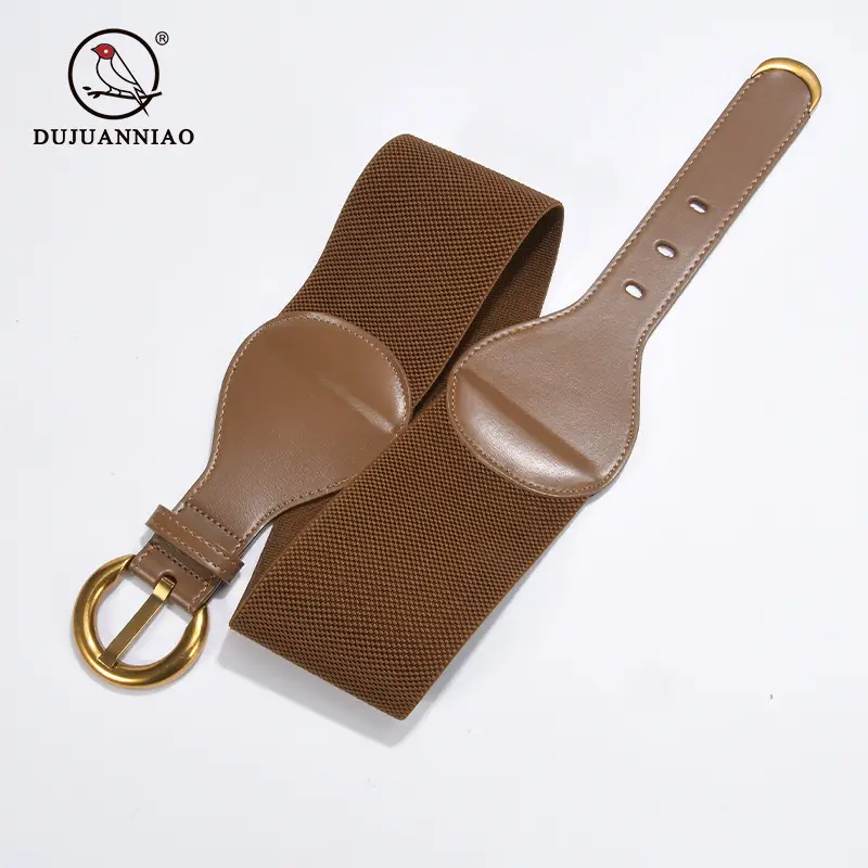 Vintage Waist Seal Tight Waist Belt Elastic Seal Leather Matching Windbreaker - Image 14