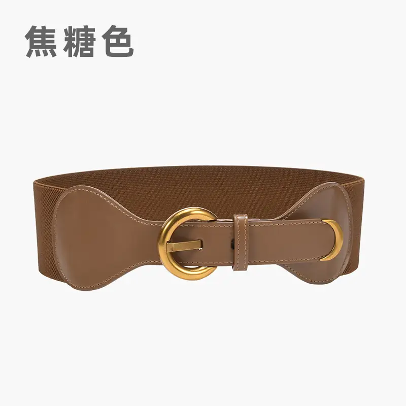 Vintage Waist Seal Tight Waist Belt Elastic Seal Leather Matching Windbreaker - Image 7