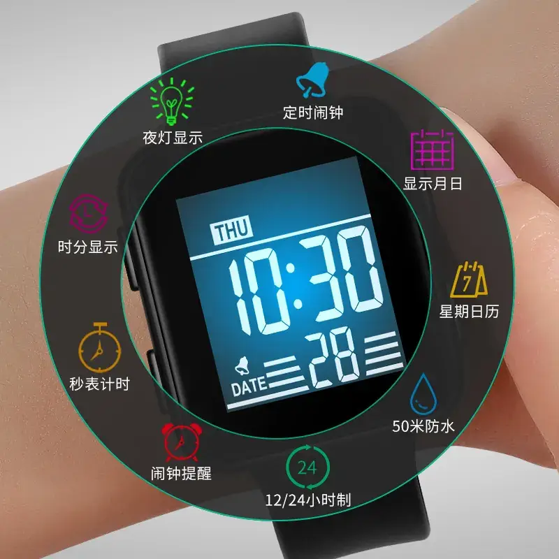 Multi-Function Waterproof Digital Stopwatch Watch for Boys Girls - Image 8