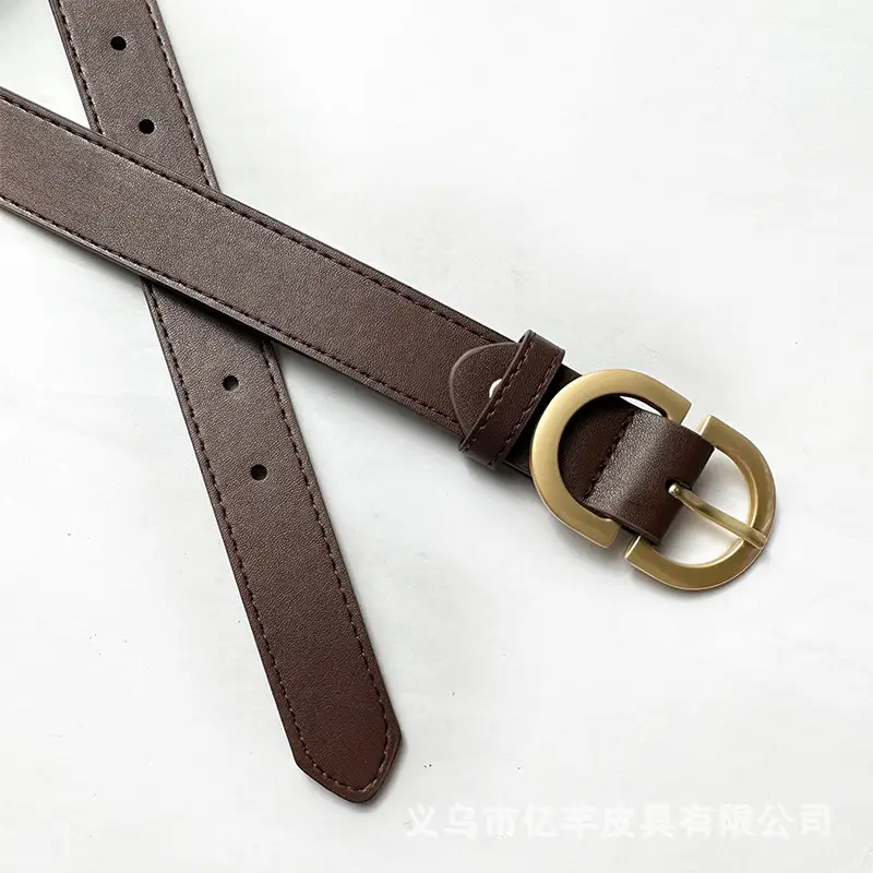 Women Brown Leather Belt with Gold Buckle Wholesale β feature 6