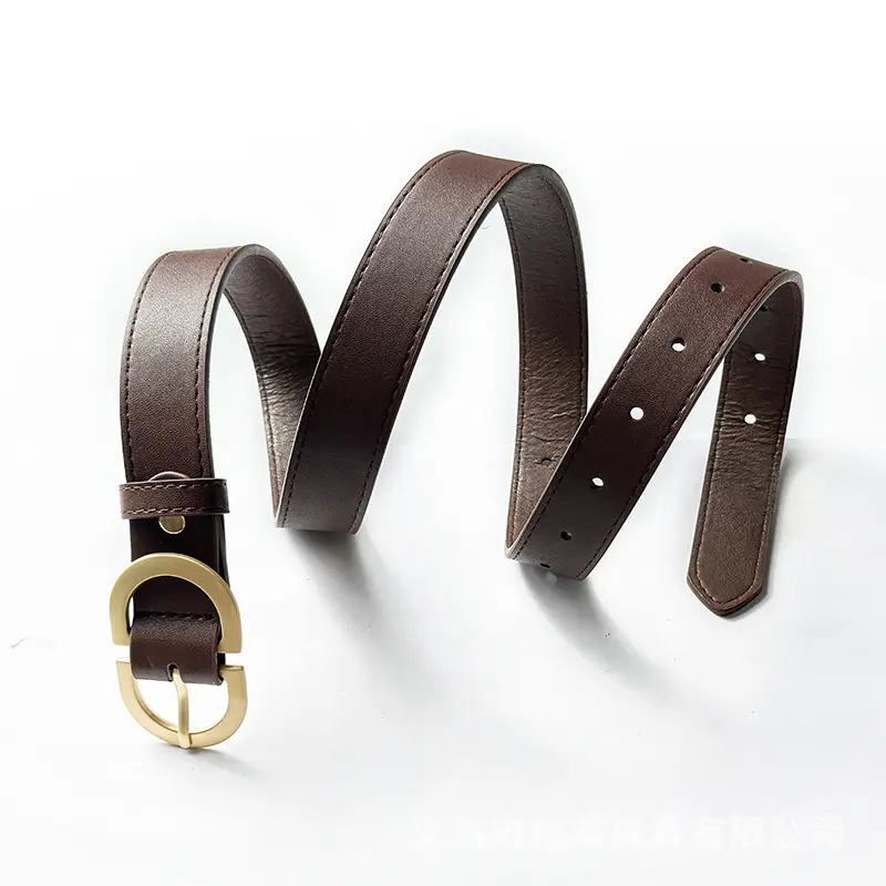 Women Brown Leather Belt with Gold Buckle Wholesale β feature 7