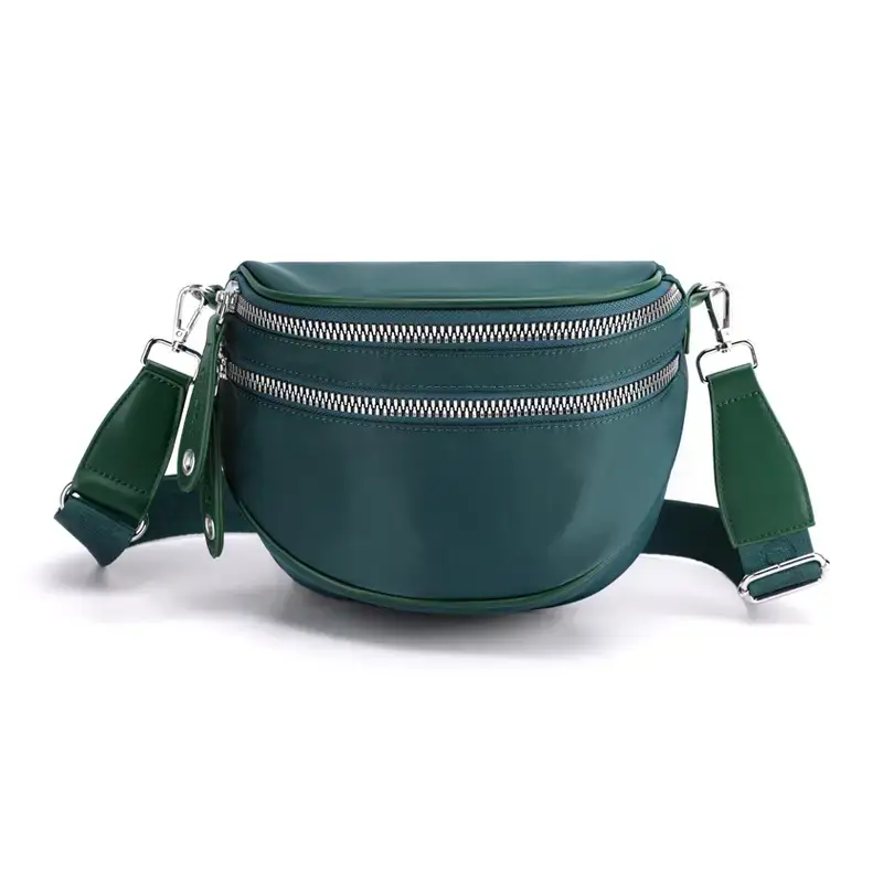 Trendy Women's Saddle Crossbody Bag with Red Trim - Image 7
