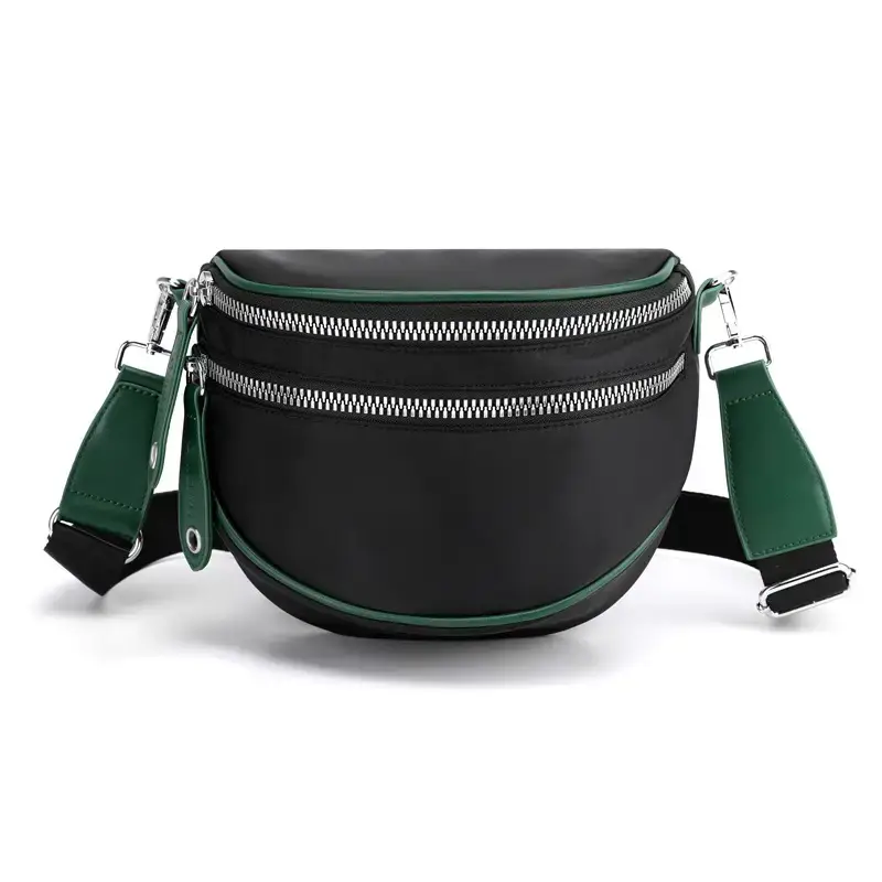 Trendy Women's Saddle Crossbody Bag with Red Trim - Image 8