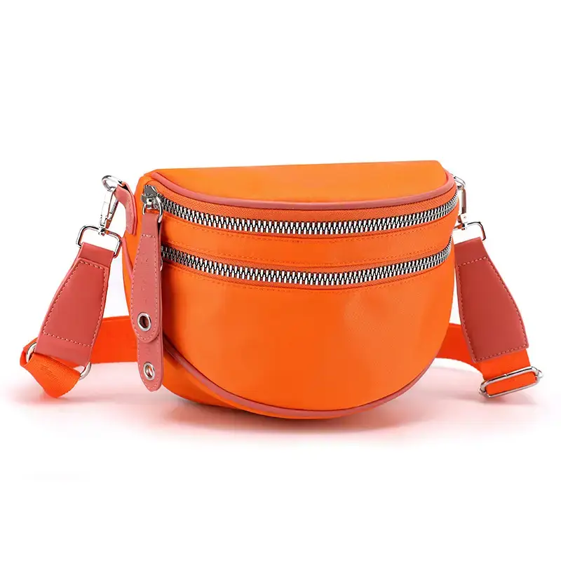 Trendy Women's Saddle Crossbody Bag with Red Trim - Image 9