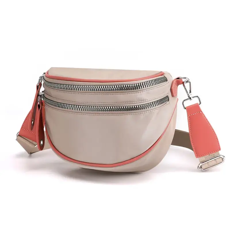 Trendy Women's Saddle Crossbody Bag with Red Trim - Image 10