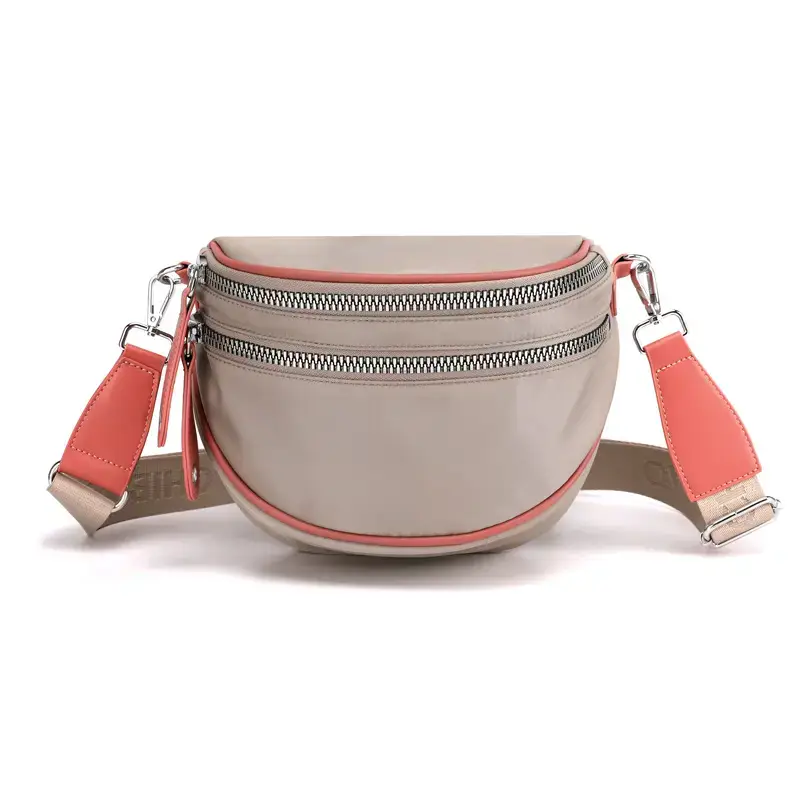 Trendy Women's Saddle Crossbody Bag with Red Trim - Image 2