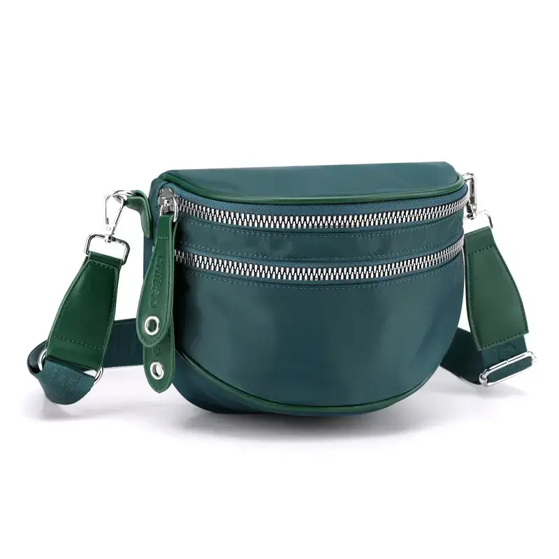 Trendy Women's Saddle Crossbody Bag with Red Trim - Image 3