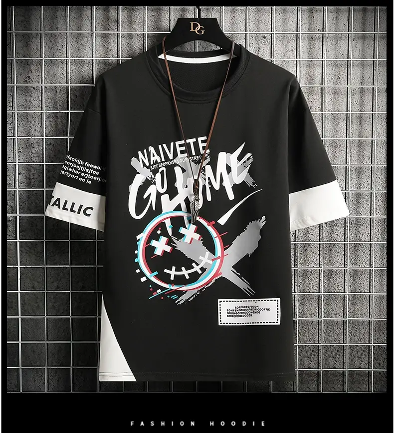 Korean Style White Black Graphic Shorts Suit — feature 17