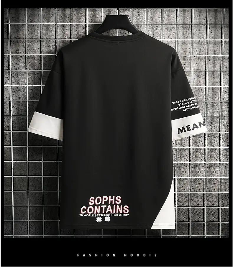 Korean Style White Black Graphic Shorts Suit — feature 18