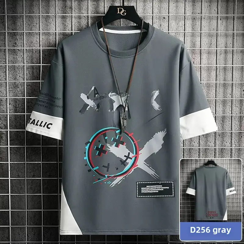Korean Style White Black Graphic Shorts Suit - Image 27