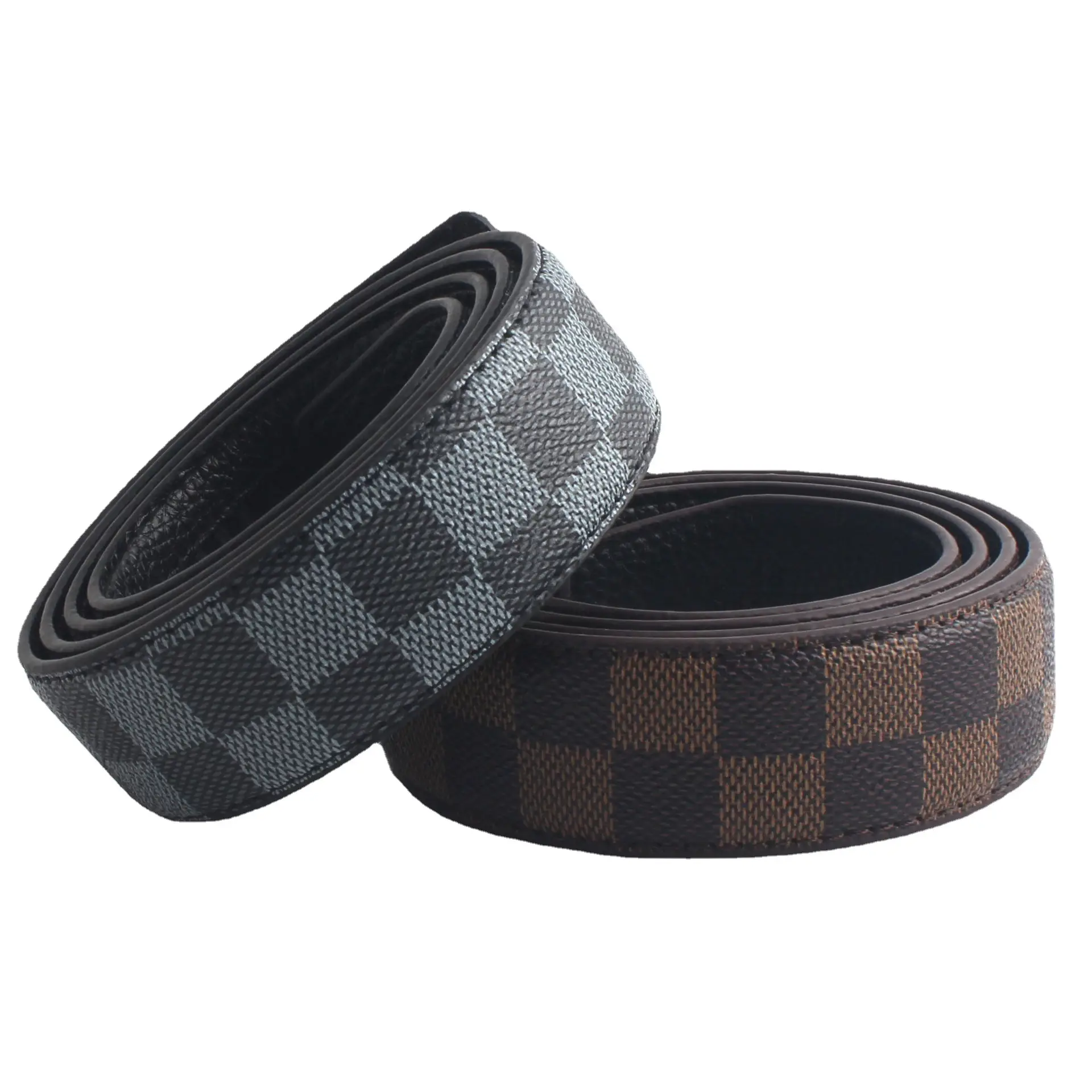 Hongsheng Classic Square Plaid Leather Belt - Image 4