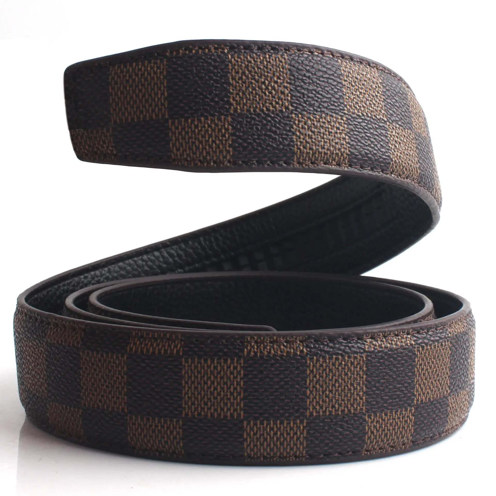 Hongsheng Classic Square Plaid Leather Belt - Image 7