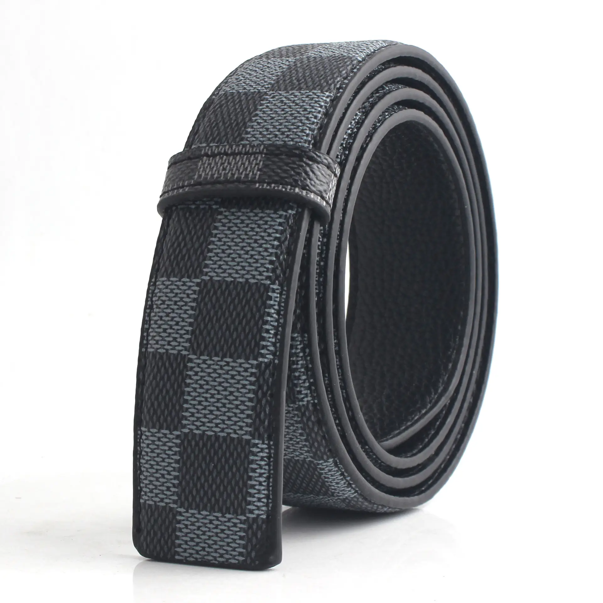 Hongsheng Classic Square Plaid Leather Belt - Image 2