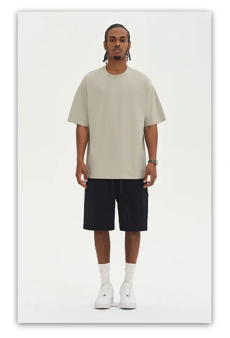 Men White Cotton T-Shirt Short Sleeve 220G — feature 11