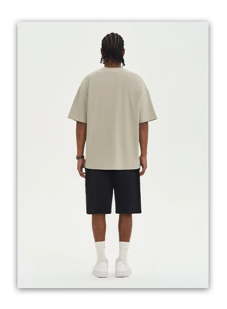 Men White Cotton T-Shirt Short Sleeve 220G — feature 12