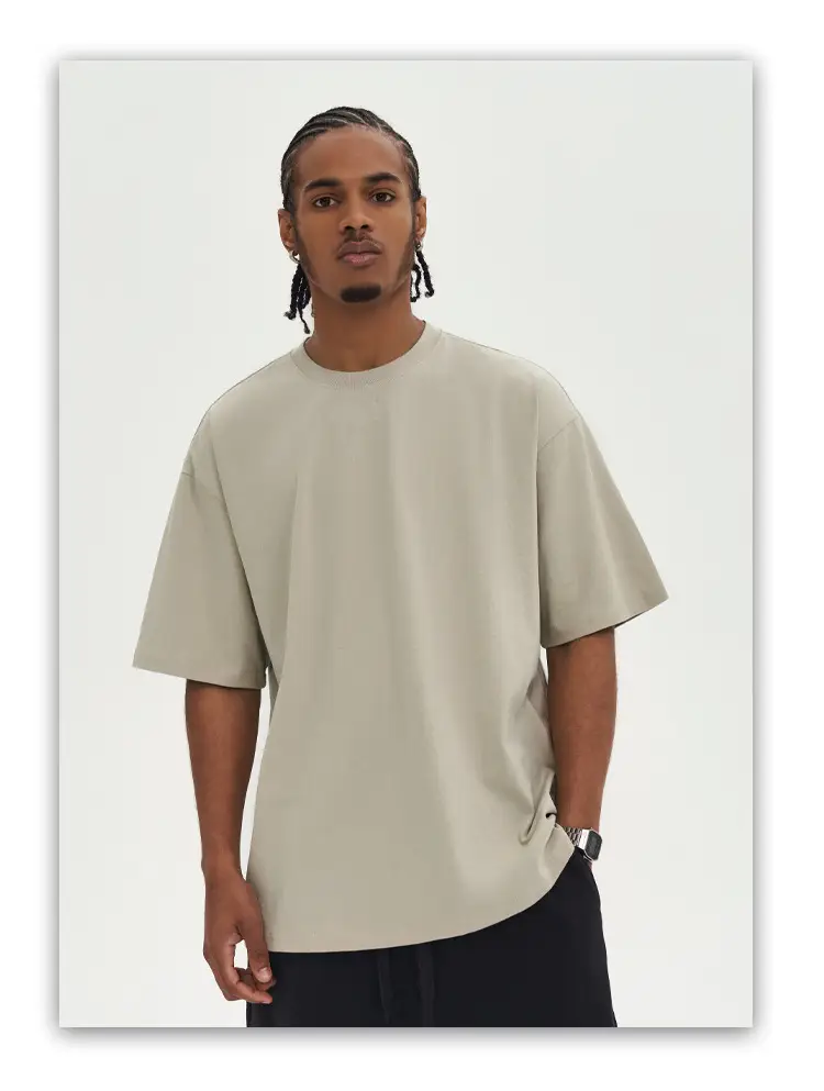 Men White Cotton T-Shirt Short Sleeve 220G — feature 13