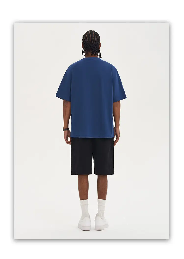 Men White Cotton T-Shirt Short Sleeve 220G — feature 16