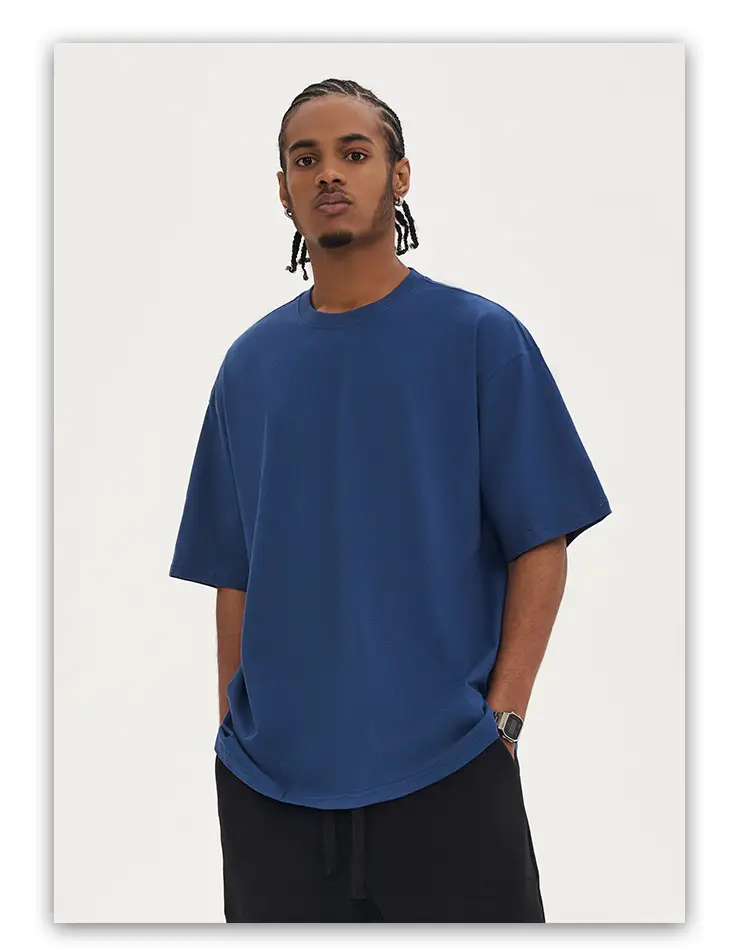 Men White Cotton T-Shirt Short Sleeve 220G — feature 17